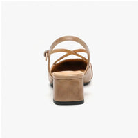 apricot leather sandals on a white background - 3