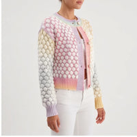 Model wearing S knit cardigan in a studio - 2