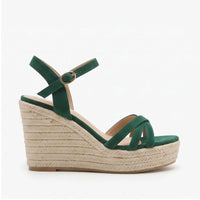 Green sandals on a white background - 2