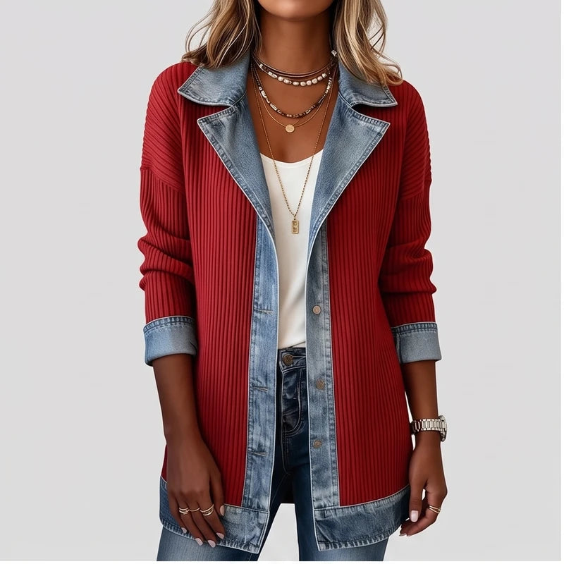 Model wearing Red cotton apparel in a studio