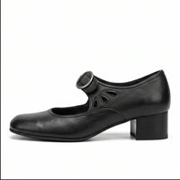 Black leather pumps on a white background - 2