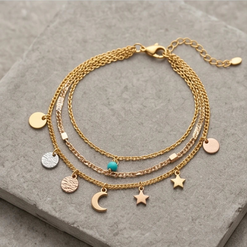 Layered Charm Bracelet - variation 7