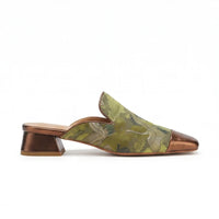 Green mules on a white background - 2
