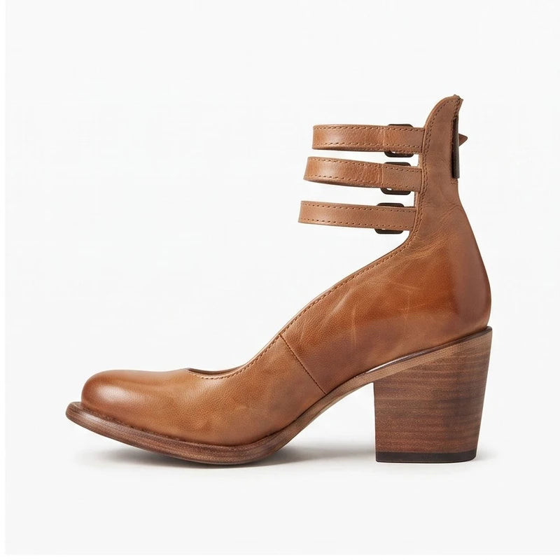 Light Brown leather boots on a white background - 2