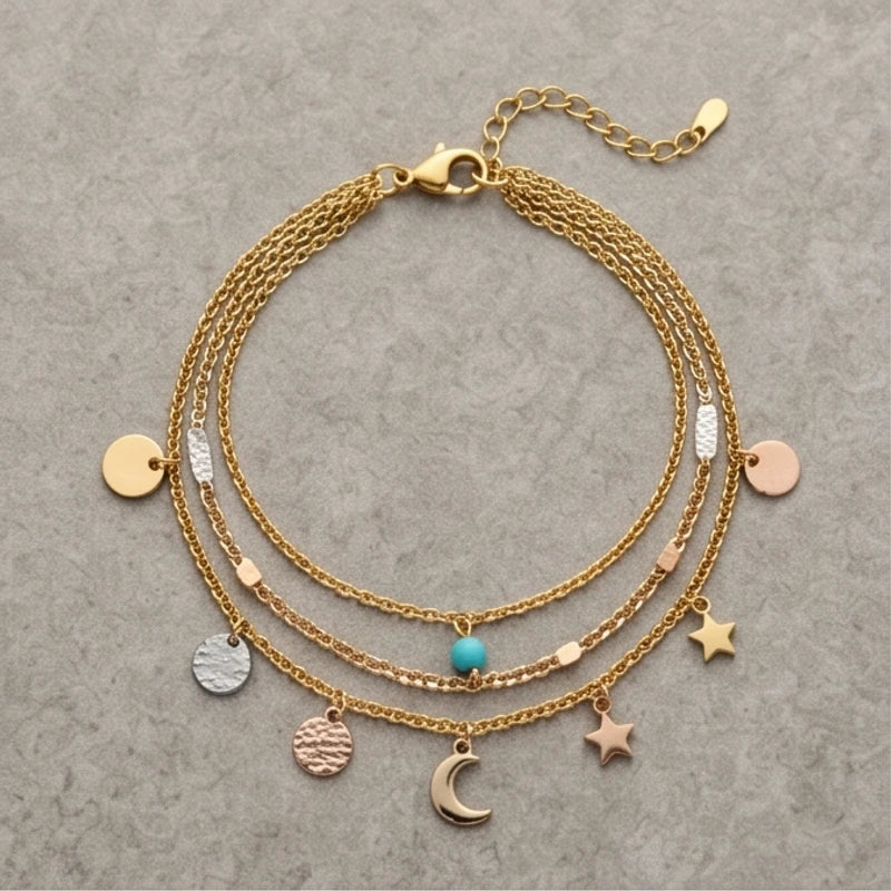 Layered Charm Bracelet - variation 1