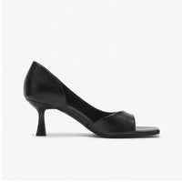 Black leather heels on a white background - 2