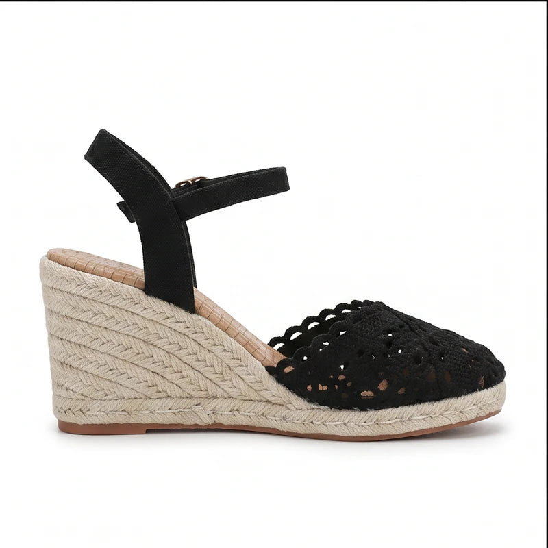 Black sandals on a white background - 2