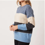 Model wearing Blue pullover in a studio - 2