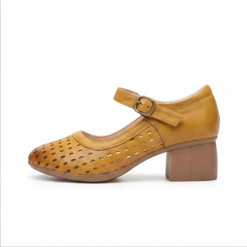 Brown leather heels on a white background - 2