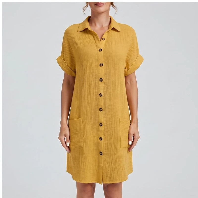 Model wearing Yellow shirt in a studio - 2