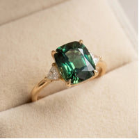 6 Vivienne Green Zirconia Gold Ring product photo