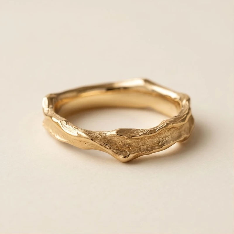 6 Aurelia Hammered Gold Ring product photo