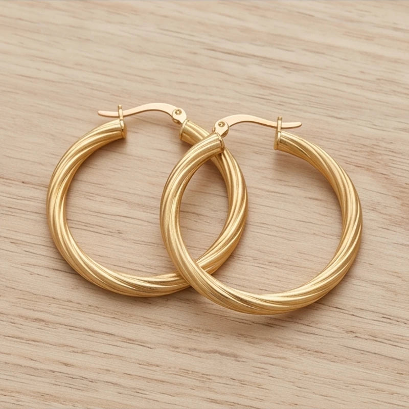 Twisted Hoop Earrings - variation 4