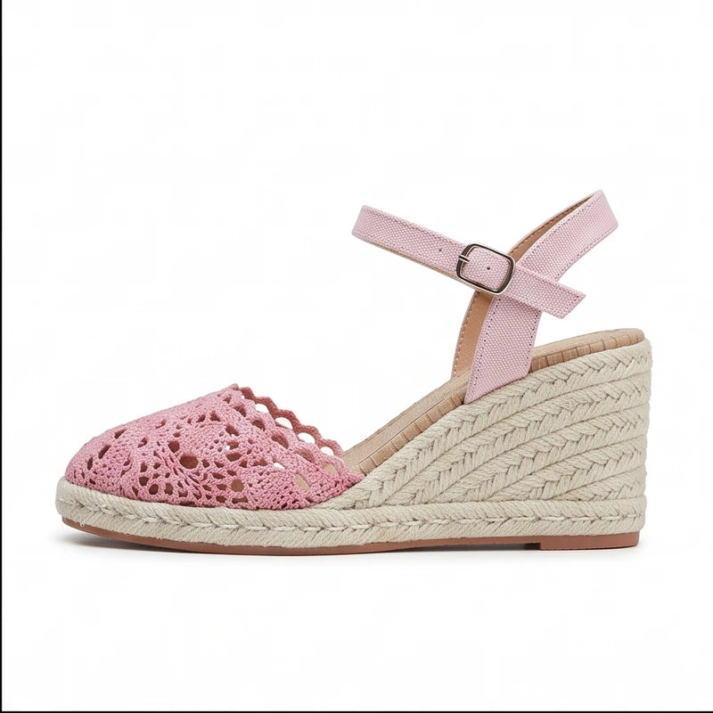 Pink sandals on a white background - 2