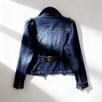 Westlyn Cropped Denim Moto Jacket