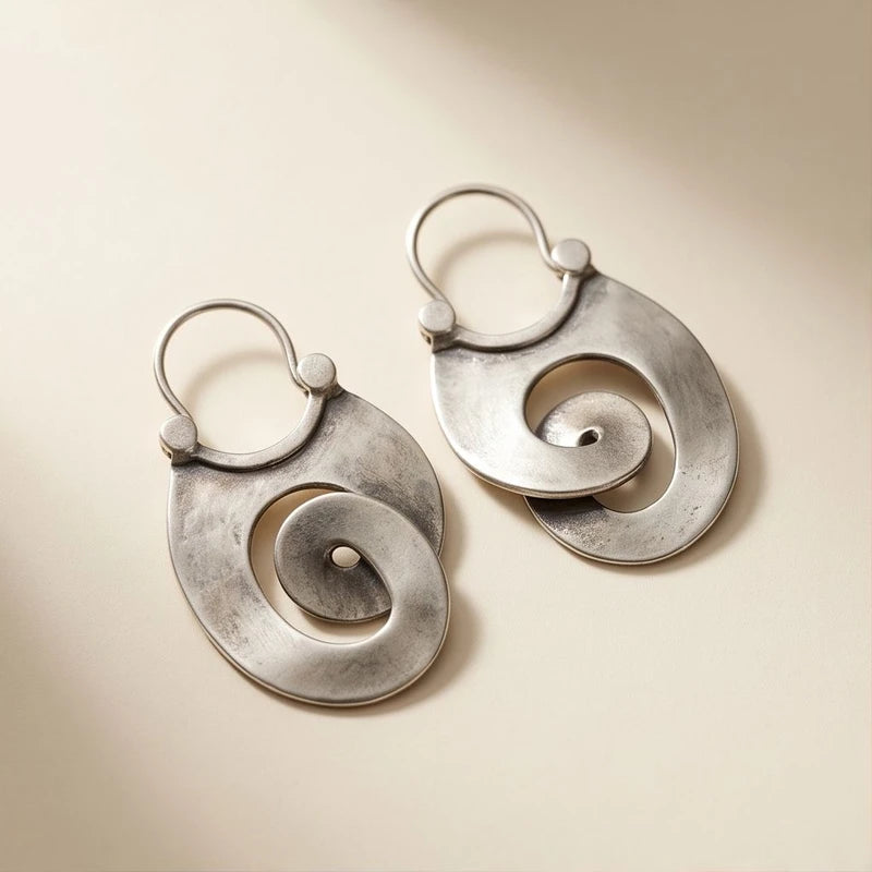 Vintage Silver Spiral Earrings Vintage Silver Spiral Earrings product photo