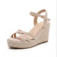 Beige sandals on a white background - 2