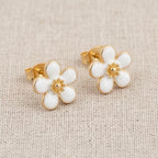 Enamel Flower Stud Earrings - variation 2