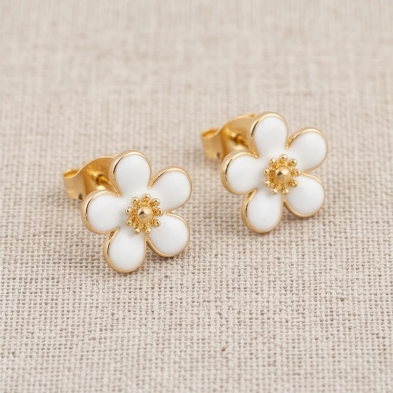 Enamel Flower Stud Earrings - variation 2