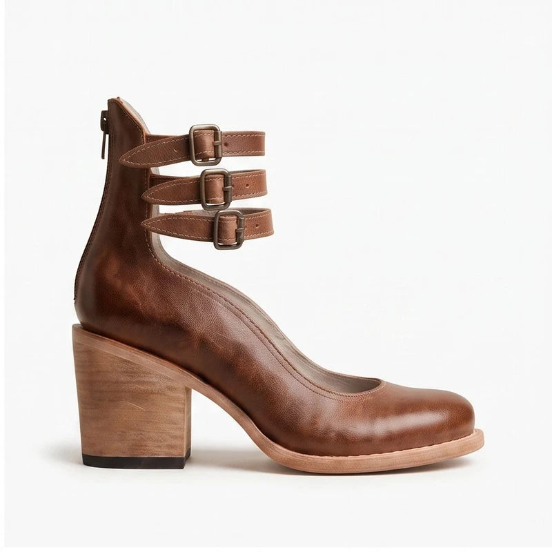 Brown leather boots on a white background - 2