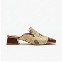 Khaki mules on a white background - 2
