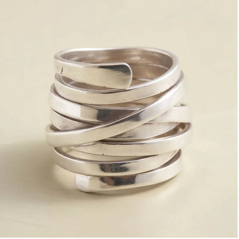 6 Bliss - Vintage Thick Layer Silver Ring product photo