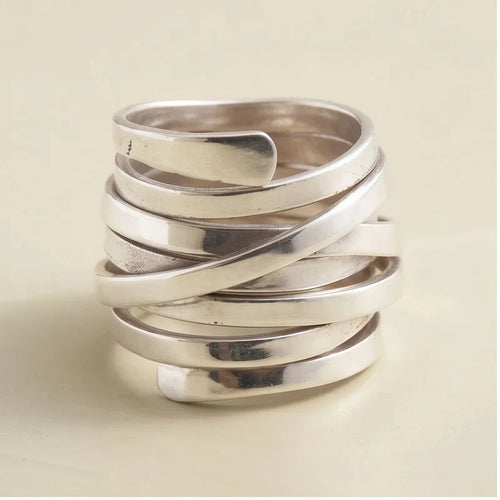 6 Bliss - Vintage Thick Layer Silver Ring product photo