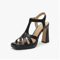 Black heel on a white background