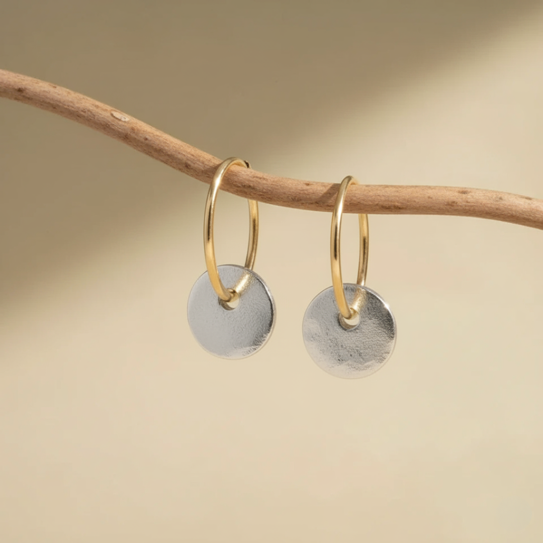 Vesper Two-Tone Hoop Earrings