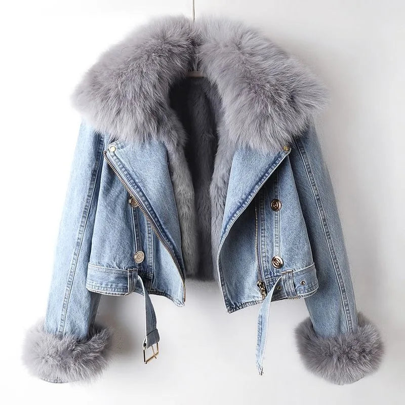 Boreal Denim Fur-Lined Jacket
