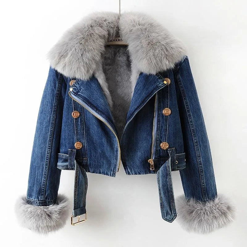 Boreal Denim Fur-Lined Jacket