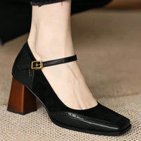 Brogan Women's Suede Block Heel Mary Jane Pumps