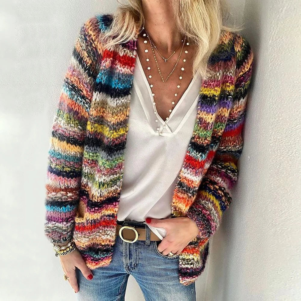 Solara Knitted Rainbow Cardigan