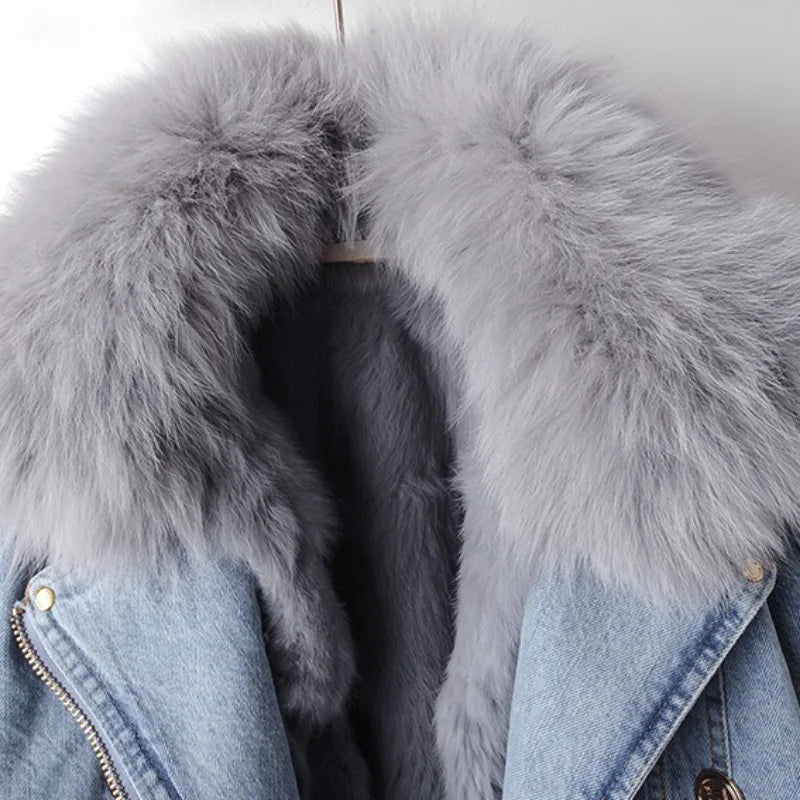 Boreal Denim Fur-Lined Jacket