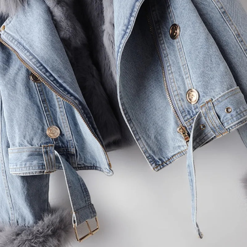 Boreal Denim Fur-Lined Jacket