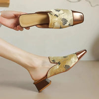 Larkspur Women's Brocade Square Toe Mules