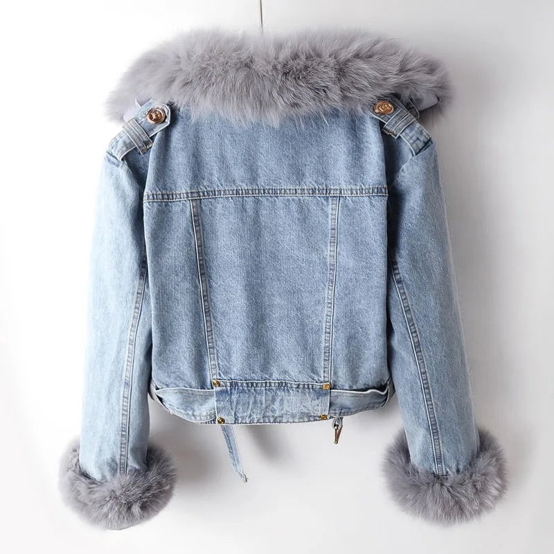 Boreal Denim Fur-Lined Jacket