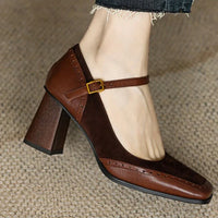 Brogan Women's Suede Block Heel Mary Jane Pumps