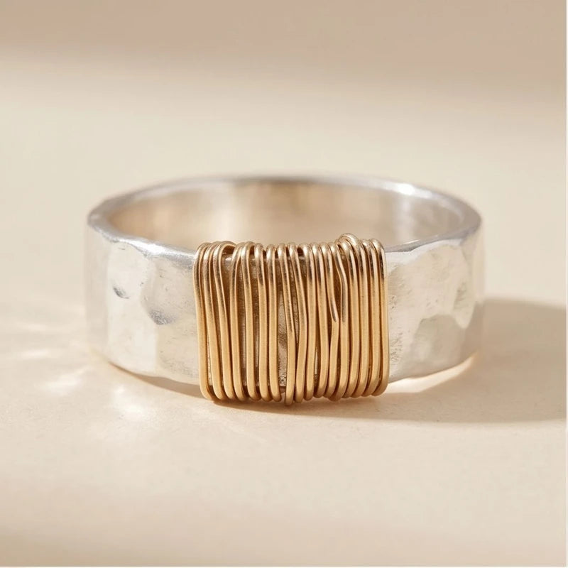 5 Vintage Gold Silver Ring product photo