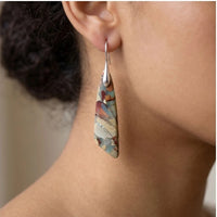 Model wearing Charmmmmmmmmm - Vintage Natural Stone Earrings Charmmmmmmmmm - Vintage Natural Stone Earrings close-up - 2