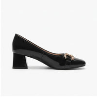 Black leather pump on a white background - 2