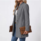 Model wearing Gray jacket in a studio - 2