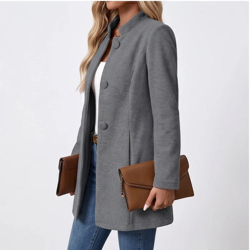 Model wearing Gray jacket in a studio - 2