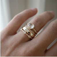 Model wearing 6 Solara Zirconia Ring Set close-up - 2