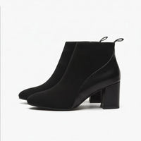Black suede boots on a white background - 2