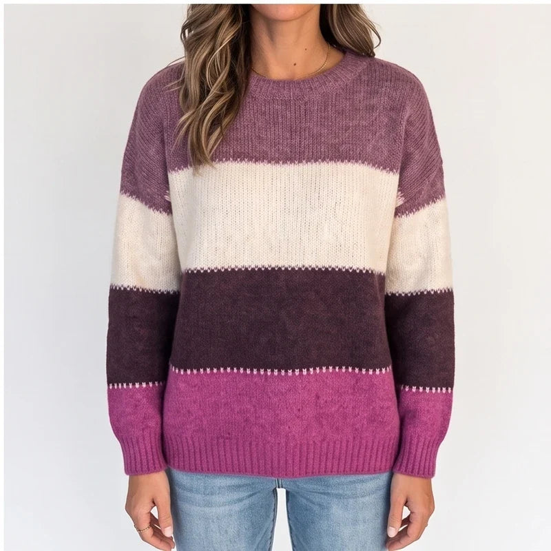 Model wearing Purple pullover in a studio - 2