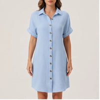 Model wearing Blue shirt in a studio