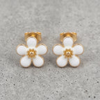 Enamel Flower Stud Earrings - variation 1