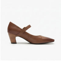 Brown leather heels on a white background - 2