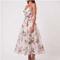 Model wearing Pink dress in a studio - 2